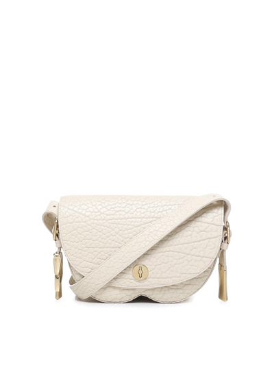 Burberry Medium Leather Chess Shoulder Bag In White