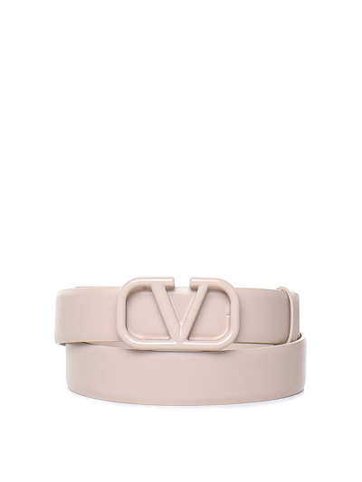 Valentino Garavani Vlogo Signature Belt In Light Pink