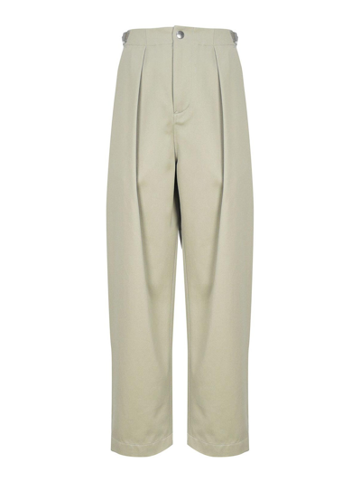 Burberry Modern Pinces Cotton Trousers In Beige