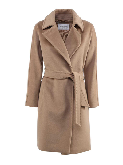 Max Mara Wool And Cashmere Wrap Coat In Brown