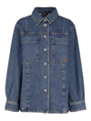 Burberry Benssen Oversize Cotton Denim Shirt In Blue