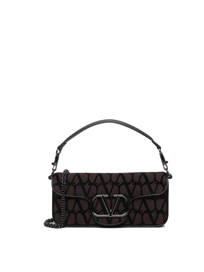 Valentino Garavani Locò Toile Iconographe Shoulder Bag In Black