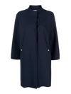 Herno Single-breasted Long-sleeve Coat In Blue
