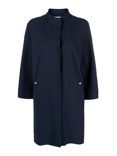 Herno Single-breasted Long-sleeve Coat In Black