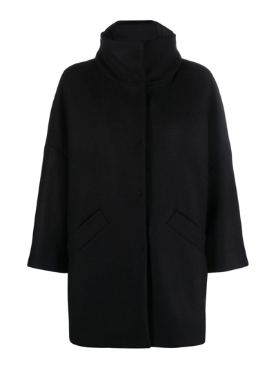 Herno Wool Coat In Black