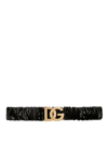 Dolce & Gabbana 40mm Interlocking Dg Elastic Belt In Black