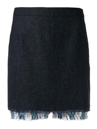 Thom Browne Layered Mini Skirt In Blue