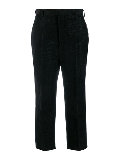Rick Owens Pintuck Cropped Trousers In Multi-colored