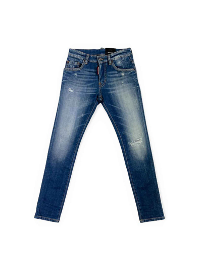 Dsquared2 Kids' Bootcut Jeans In Blue