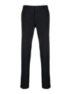Incotex Chino Trousers With Linen And Cotton Pleats In Blue