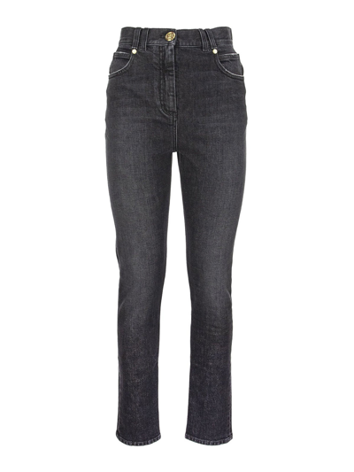 Balmain High Waist Skinny Jeans In Black