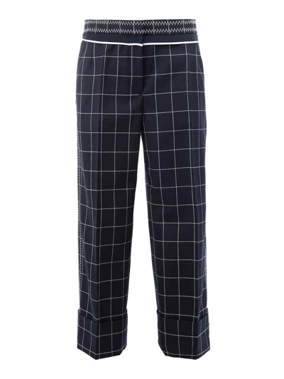 Thom Browne Checked Tailored Pants In Azul