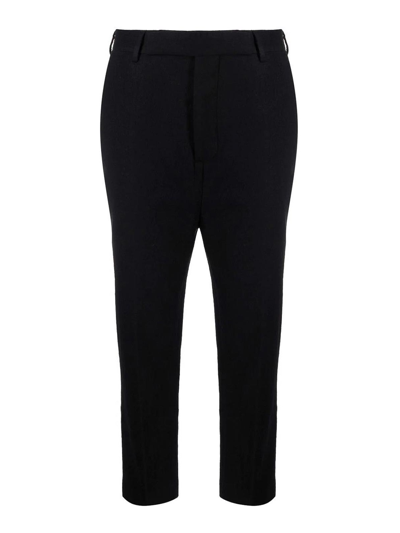 Rick Owens Cropped Tailored Trousers In Black