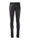 ANN DEMEULEMEESTER LAMBSKIN STRETCH-WAISTBAND TROUSERS