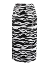 Dolce & Gabbana Zebra Sequined Midi Skirt W/ Mesh Back In White