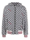 Palm Angels Blackwhite Embroidered Logo Jacket In Negro