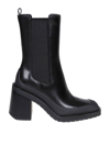 Tory Burch Leather Ankle Boots In Black