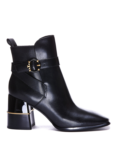 Tory Burch Leather Ankle Boots In Black