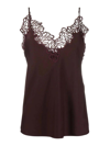 Stella Mccartney Lace-trim Silk Cami Top In Dark Red