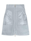 Moncler Nylon Leger Padded Mini Skirt In Blue