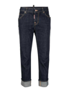 Dsquared2 Cropped Denim Jeans In Dark Blue