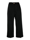 Patou Wide Leg High Waist Trousers With Belt Loops In Black