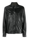 PAUL SMITH PS BUTTON-UP LEATHER SHIRT JACKET
