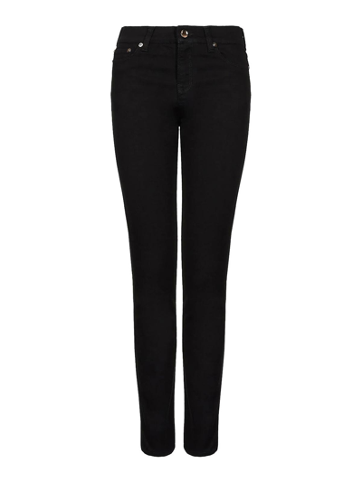 Giorgio Armani Official Store Stretch-cotton, Slim-fit, Five-pocket Trousers In Black