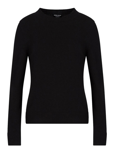 Giorgio Armani Official Store Pure Cashmere Crew-neck Jumper In Black