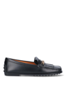 TOD'S LEATHER LOGO LOAFERS