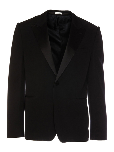 Alexander Mcqueen Single Breasted Blazer In Black