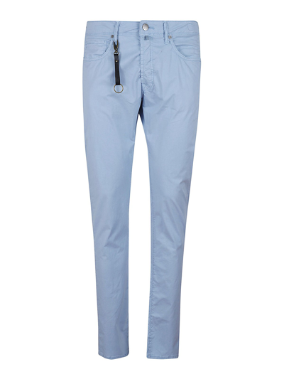 Incotex Straight Leg Casual Trousers In Light Blue
