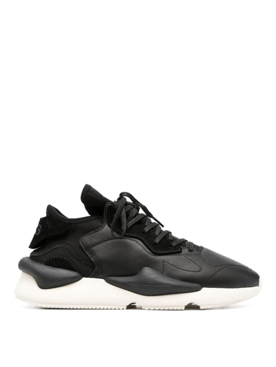 Y-3 Kaiwa Leather Trainers In Black