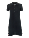 Thom Browne Cotton Pique Polo Shirt Dress In Blue