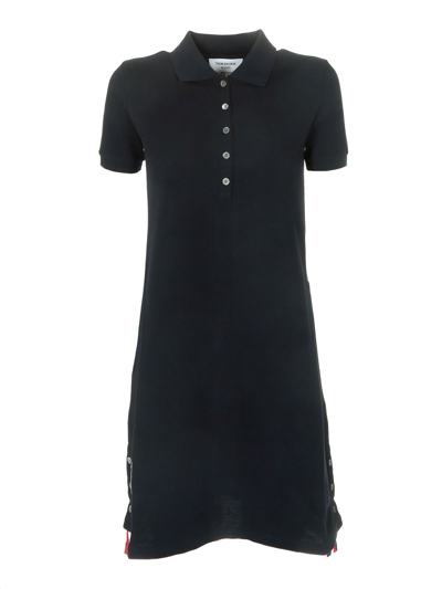 THOM BROWNE POLO DRESS IN BLUE