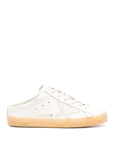 Golden Goose Superstar Leather Mules In White