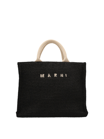 Marni Shopping Mini Tote In Black