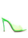 Casadei Green Transparent Peep Toe Sandals In Polyurethane Woman In Green
