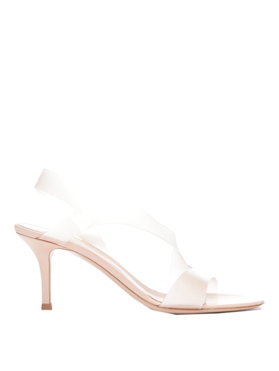 Gianvito Rossi Transparent Effect Criss-cross Sandals In Rosado