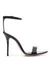 CASADEI PATENT LEATHER SANDALS WITH BUCKLE-FASTENING