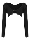 JACQUEMUS RIBBED KNIT TOP WITH CHARM LOGO
