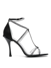 DSQUARED2 CRYSTAL-EMBELLISHED SQUARE-TOE SANDALS