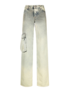 OFF-WHITE MID RISE DENIM COTTON JEANS