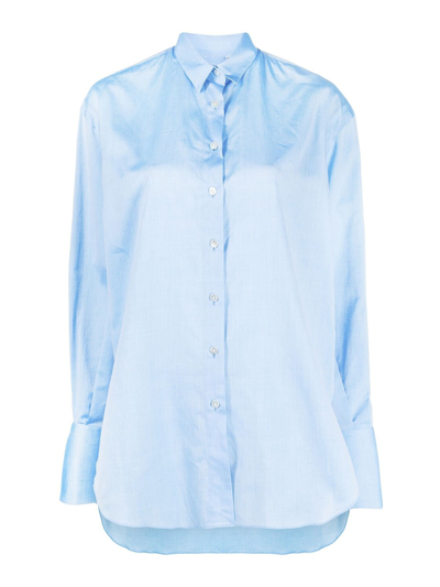 Finamore 1925 Cotton Shirt In Light Blue