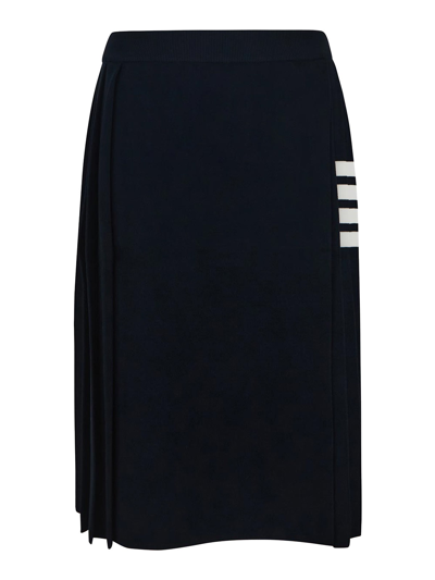 Thom Browne Pleated Skirt In Blue