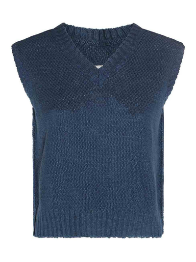 Maison Margiela Blue Cashmere Knitwear In Azul