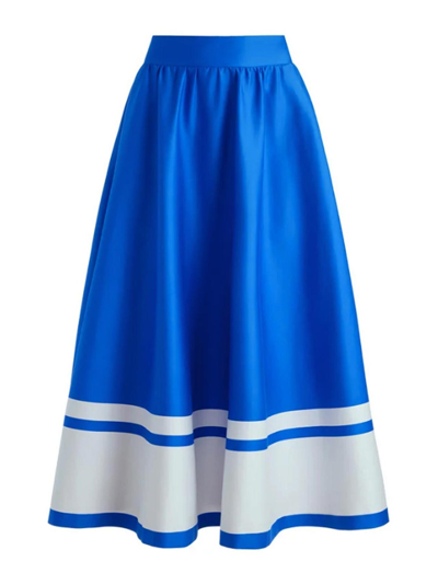 Alice And Olivia High-waisted Pleated Miniskirt In Blue