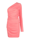 Dsquared2 Pink Draped One-shoulder Dress In Viscose Woman D-squared2 In Pink