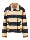 Fay Archive Striped Canvas Jacket In Beige