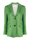 's Max Mara Sofia Single-breasted Linen Blazer In Green